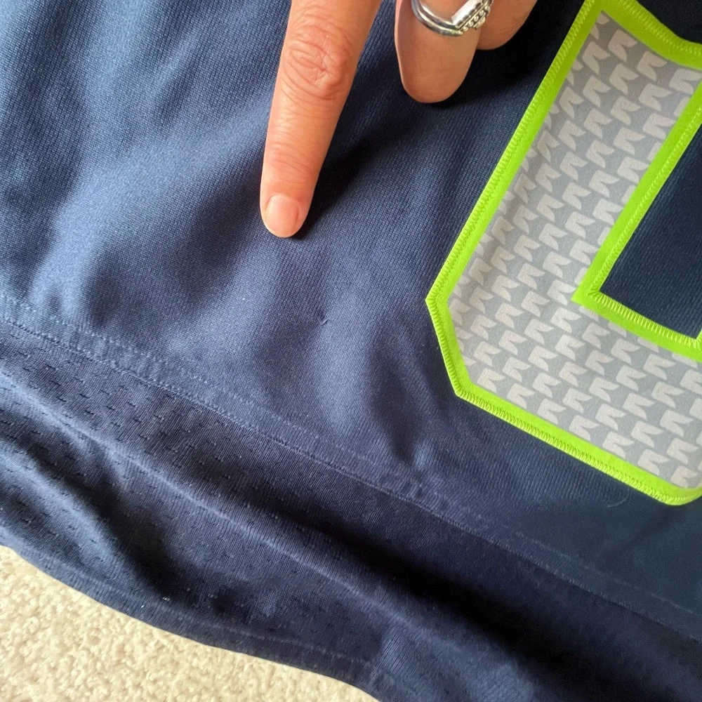 NFL Men's Navy and Lime Green Jersey - Picture 6 of 7
